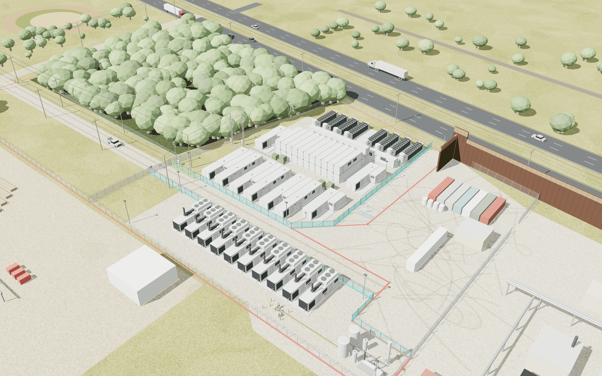 Southeast aerial of the ALDC 12 MW AI Data Center at Arkansas Ln, Fort Worth, Texas